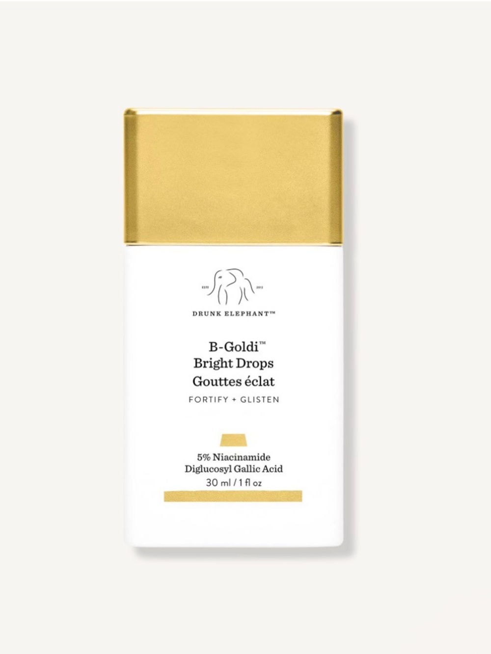 Drunk Elephant's B-Goldi Bright Drops with Niacinamide is an illuminating